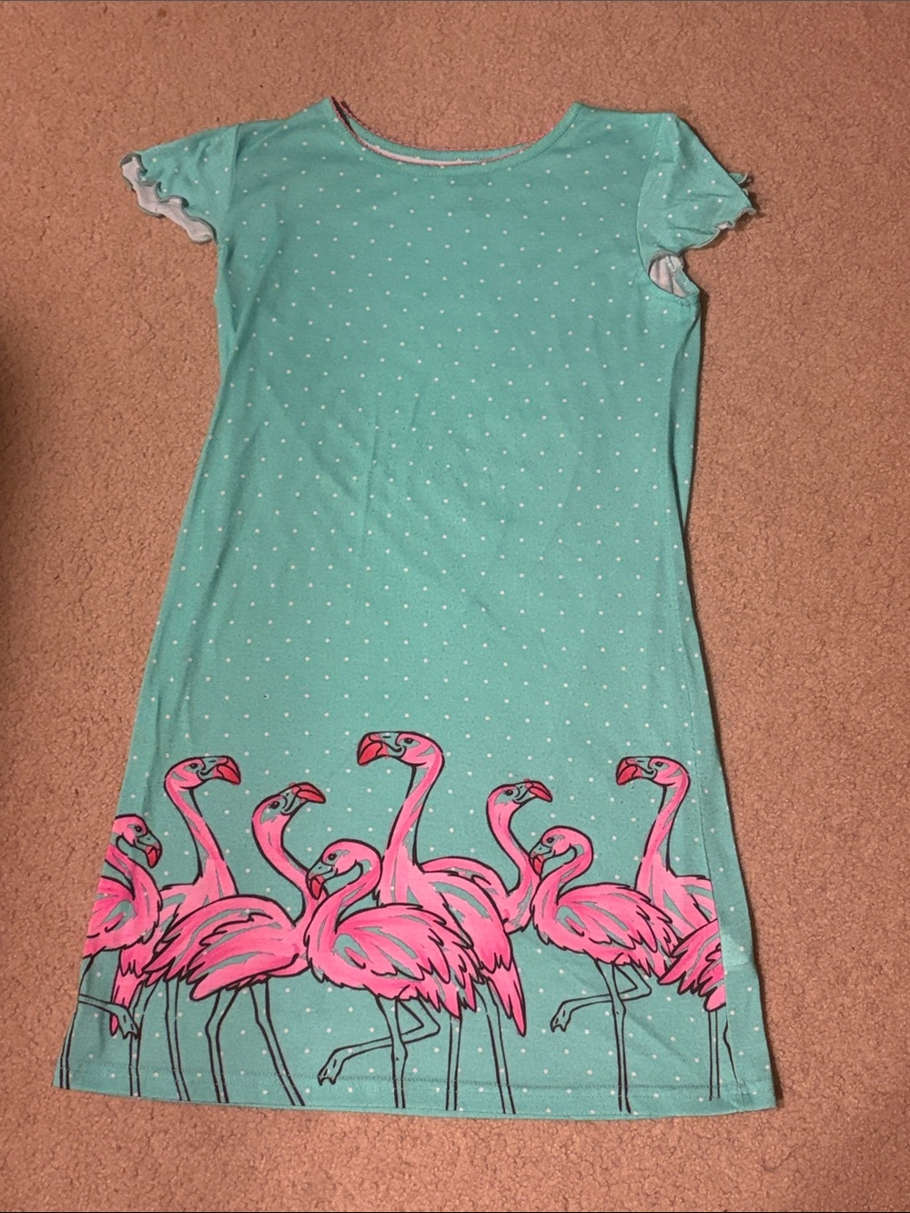 Circo Mint Green Dress with Pink Flamingo Border